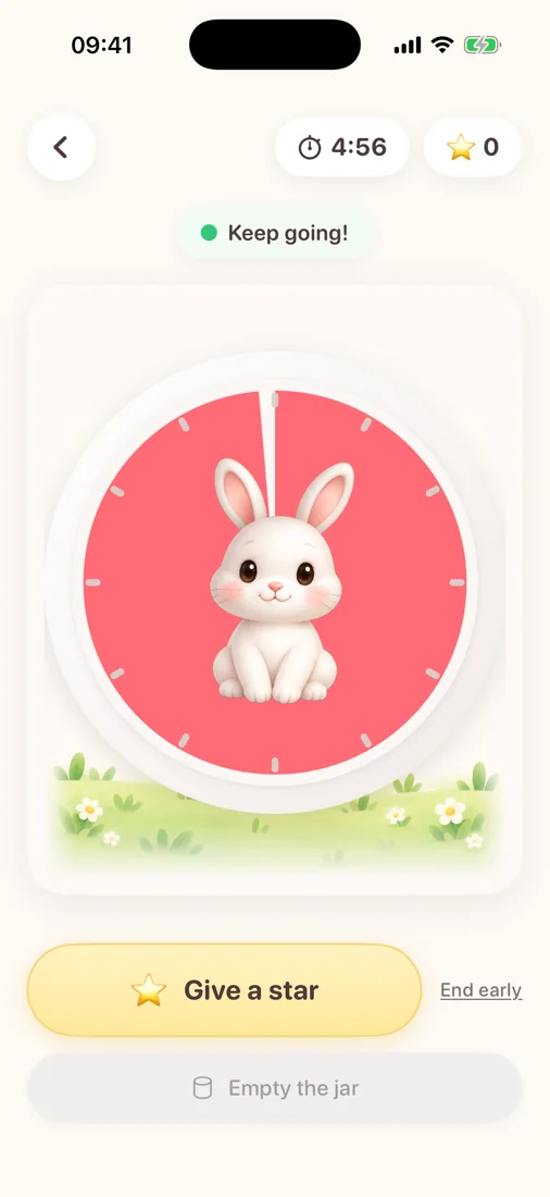 Munch Buddy clock visual timer on iPhone