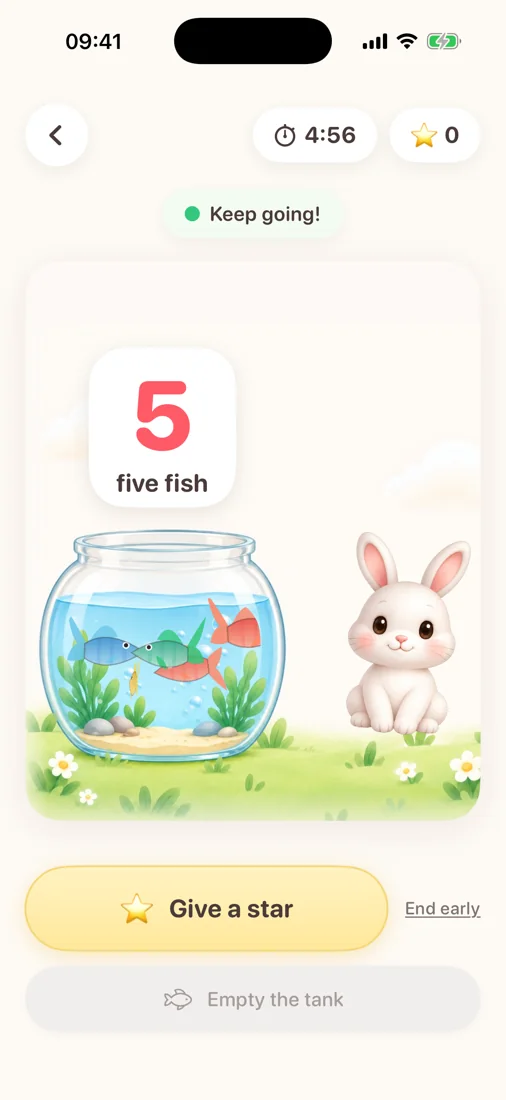 Munch Buddy fish tank visual timer on iPhone