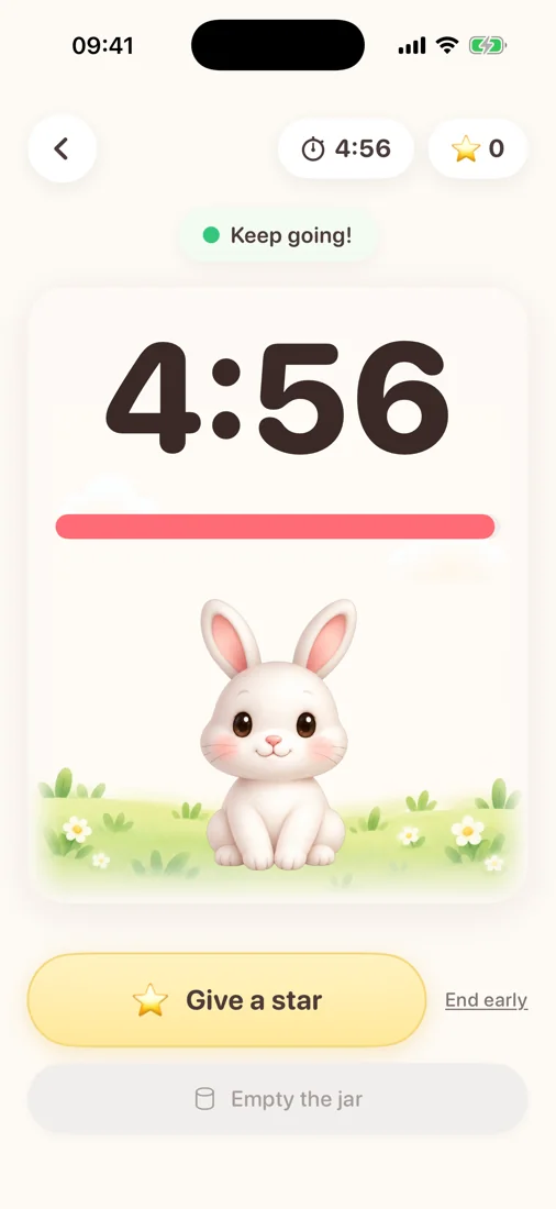 Munch Buddy big numbers countdown timer on iPhone