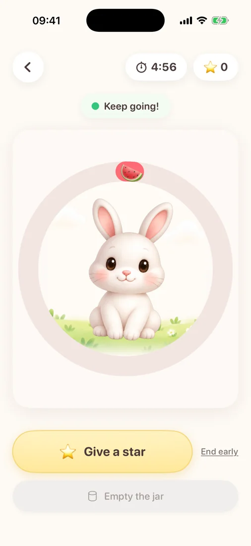 Munch Buddy ring visual timer on iPhone